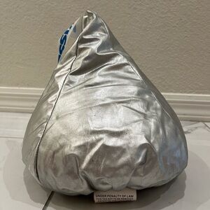 Silver Metallic Decorative Stuffed Toy Pillow - Hershey’s Kiss.